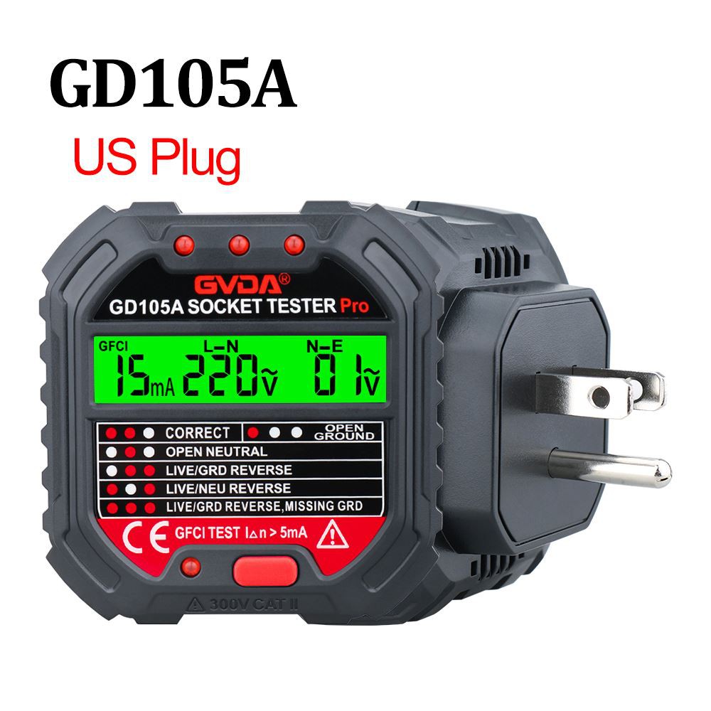 אזהרת בטיחות של בודק שקעים